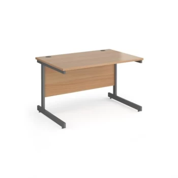Office Desk 1200mm Rectangular Desk With Cantilever Leg Beech Tops With Graphite Frames Contract 25