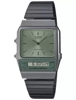 Casio AQ-800ECGG-3AEF Vintage Green Dial Black Stainless Watch