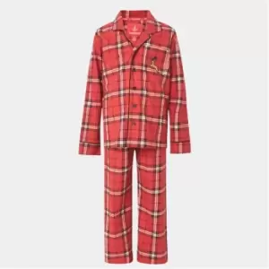 I Saw It First Kids Check Print Christmas Pyjama Set - Red