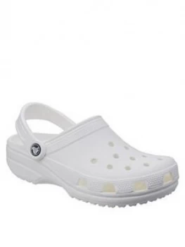 Crocs Classic Clog Uni Flat Shoe - White, Size 5, Women