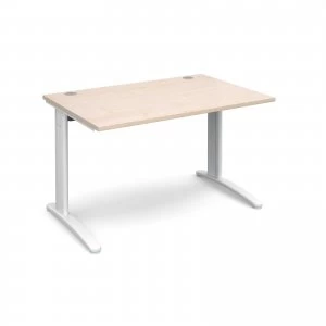 TR10 Straight Desk 1200mm x 800mm - White Frame maple Top