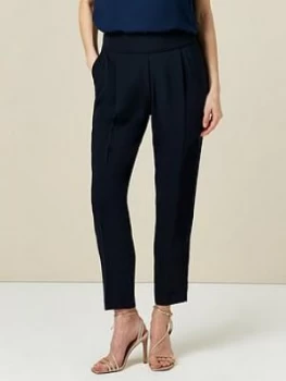 Wallis Henna Pull On Trousers - Navy, Size 10, Women