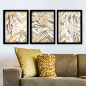3SC144 Multicolor Decorative Framed Painting (3 Pieces)