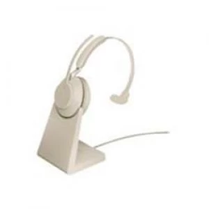 Jabra Evolve2 65 USB-A MS Mono Headset with Desk Stand - Beige