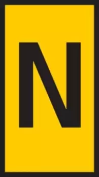 HellermannTyton WIC0 Cable Markers, Pre-printed "N", Yellow, 2 2.8mm Dia. Range