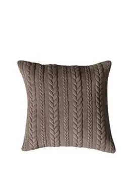 Gallery Chenille Embroidered Cushion - Taupe