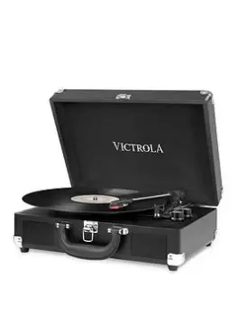 Victrola Victrola Journey Portable Record Player (Black) - Bluetooth 5.0 Suitcase Turntable With Built-In Stereo Speakers