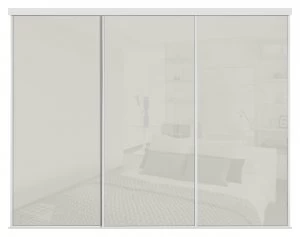 Sliding Doors and Track W2692 White Frame Arctic White Glass