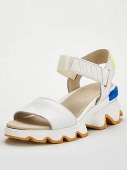 SOREL Kinetic Sporty Low Leather Wedge Sandal - White, Size 7, Women