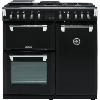 Stoves Richmond Deluxe S900DF 90cm Dual Fuel Range Cooker - Black - A/A/A Rated