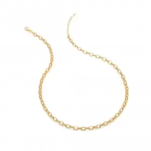 18ct Gold Plated Silver Embrave Oval Wired Chain - 50cm CH100