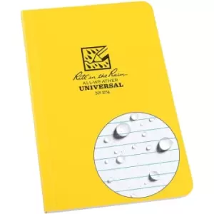 Rite in the Rain Memo Book, Side Bound Field Flex Cover, 4?" x 7&frac14;" (64 Sheets) White / Yellow