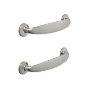 BQ Brushed Nickel effect Bow Furniture handle Pack of 2