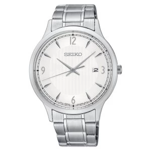 Seiko SGEH79P1 Quartz Movement Stainless Steel Bracelet Watch with White Dial