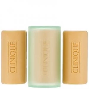 Clinique Cleansers and Makeup Removers Three Little Soaps with Travel Dish for Combination Oily to Oily Skin 150g 5.2oz.