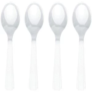 amscan Clear Plastic Spoons 10 Pcs Cream