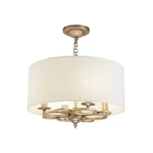 Anna Cylindrical Ceiling Pendant Lamp Gold Antique, 4 Light, E14