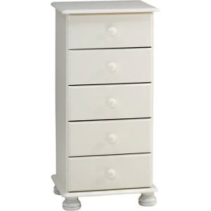 Malmo Stained White Pine 5 Drawer Chest (H)901mm (W)441mm (D)383mm