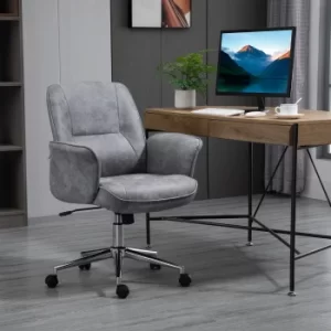 Vinsetto Swivel Computer Office Chair Mid Back Desk Chair for Home Study Bedroom, Light Grey