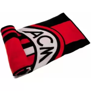 Ac Milan fc Crest Fleece Blanket, Red/Black, 127 x 152 Cm