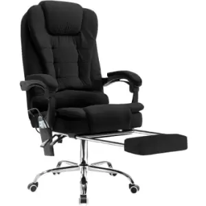 Neo Black Fabric Gaming Computer Recliner Massage Chair With Footrest
