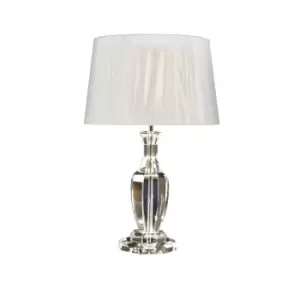 Corinto Table Lamp With Round Tapered Shade Transparent, Chrome, E27