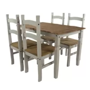 Corona Grey rectangular dining table & 4 chair SET - CRGTBSET3
