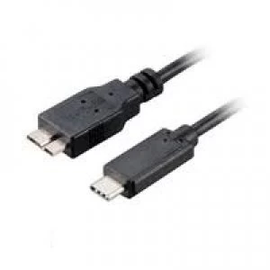Akasa USB 3.0 C (M) to USB 3.0 Micro B (M) 1m Black Retail Packaged Data Cable