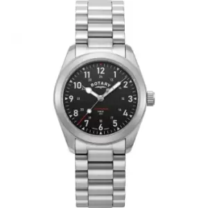 Rotary Mens Rotary Commando Sapphire Glass Watch - Black