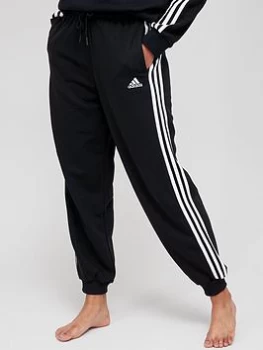 adidas 3 Stripe Loungewear Pants - Black, Size L, Women
