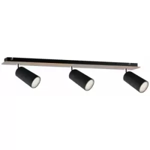 Keter Lighting - Keter Eye Ceiling Spotlight Bar Black, Wood, 50cm, 3x GU10