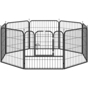 0.79 x 0.79m Pet Playpen Metal Hutch Cage House Rabbit Guinea Dog Puppy - Pawhut
