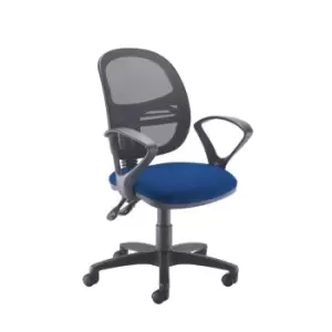Dams MTO Jota Mesh Medium Back Operators Chair with Fixed Arms - Blue
