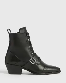 AllSaints Womens Leather Katy Boot, Black, Size: UK 7/US 9/EU 40
