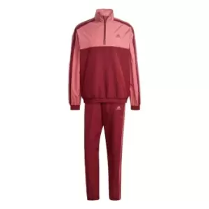 adidas quarter Zip Woven Tracksuit Mens - Red