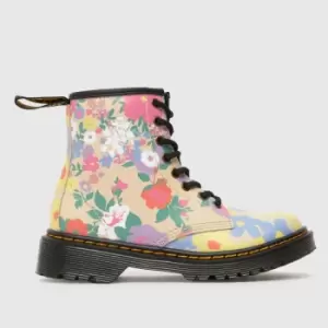 Dr Martens Beige 1460 Floral Girls Junior Boots