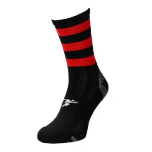 Precision Childrens/Kids Pro Hooped Football Socks (12 UK Child-2 UK) (Black/Red)