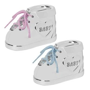 Bambino Silver Plated Baby Bootie Money Box