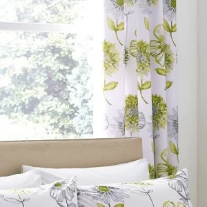 Catherine Lansfield Banbury Floral Eyelet Curtains - Green