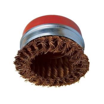 75MM X M14 Cup Brush Twist Knot - Brass Coated Steel Wire - 30SWG - York