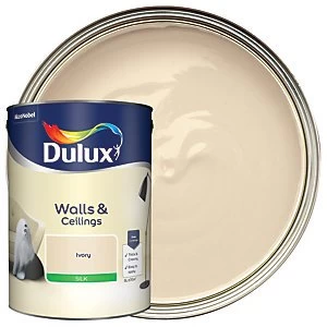 Dulux Walls & Ceilings Ivory Silk Emulsion Paint 5L