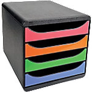 Exacompta Drawer Set Big-Box A4+ Black, Blue, Green, Orange, Pink 27.8 x 34.7 x 26.7 cm