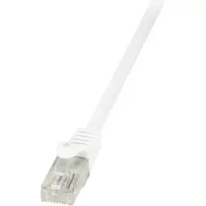 LogiLink CP2021U RJ45 Network cable, patch cable CAT 6 U/UTP 0.50 m White incl. detent