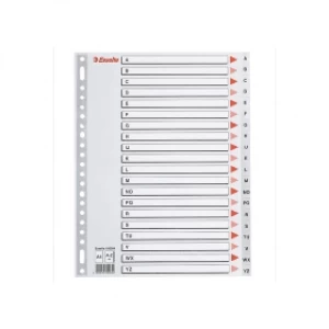 Esselte 100004 A4 A-Z Plastic Index Dividers Grey (23 holes)