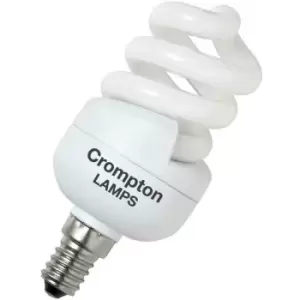 Crompton Lamps CFL T2 Mini Helix Spiral 11W E14 Warm White Frosted