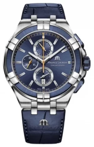 Maurice Lacroix Aikon Chronograph Quartz Blue Leather AI1018 Watch