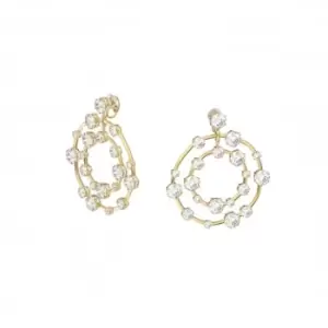 Constella Clip Circular White Gold-tone Plated Earrings 5616920