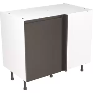 Kitchen Kit Flatpack J-Pull Kitchen Cabinet Base Blind Corner Unit Super Gloss 1000mm in Graphite MFC