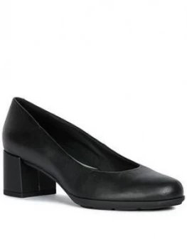Geox D N.Annya Leather Court Shoe - Black, Size 7, Women