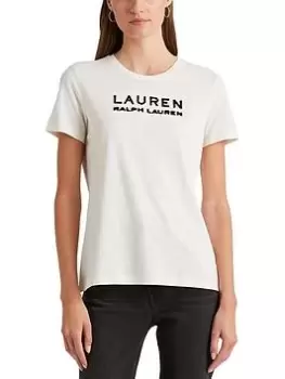 Lauren by Ralph Lauren Katlin Short Sleeve T-Shirt - Cream Size XS Women